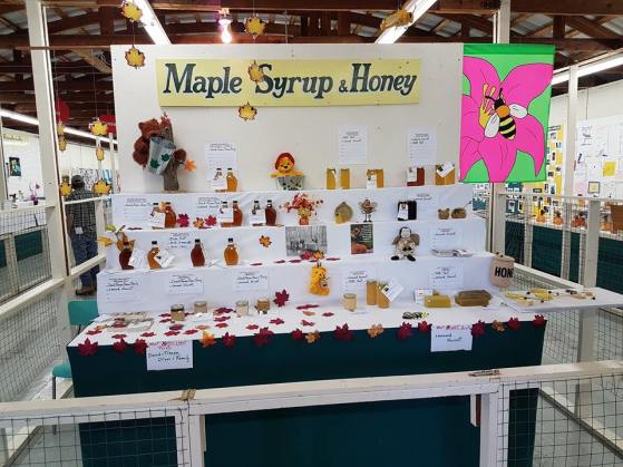 maple syrup and honey display